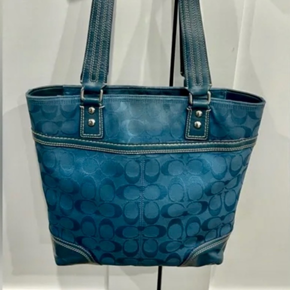 Coach Blue Shoulder Tote Bag - Picture 2 of 9